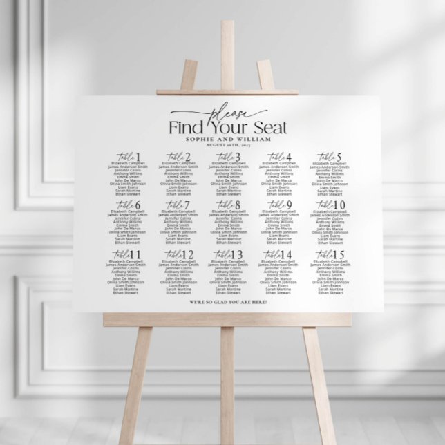 15 Tables Welcome Seating Chart Foam Board (Creator Uploaded)
