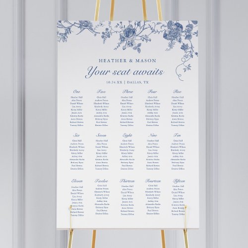 15 Tables Your Seat Awaits Blue Wedding Foam Board