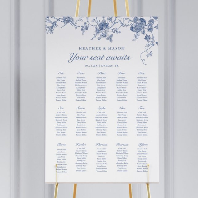 15 Tables Your Seat Awaits Blue Wedding Foam Board (Creator Uploaded)