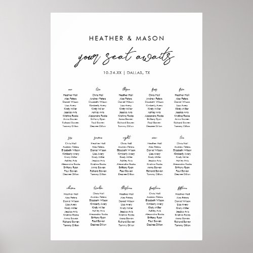 15 Tables Your Seat Awaits Wedding Seating Chart