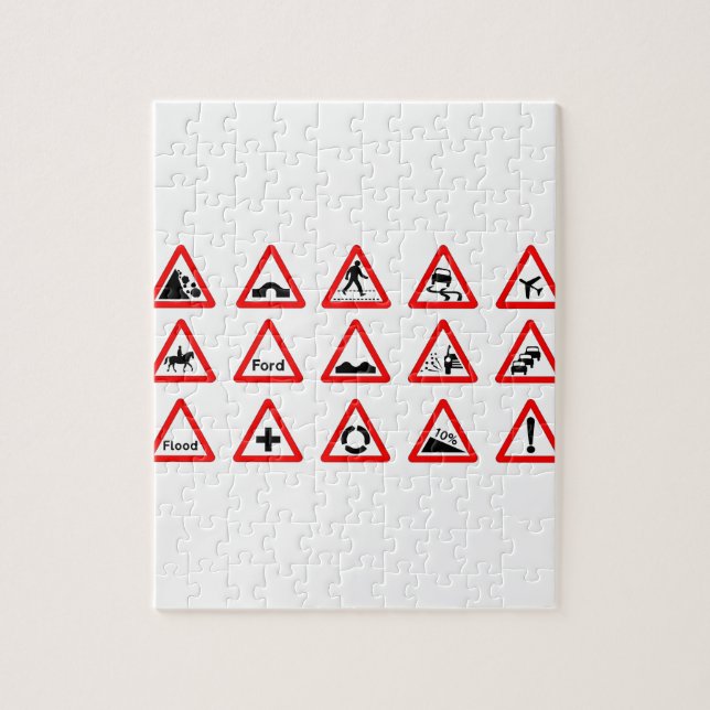 15 Triangle Traffic Signs Jigsaw Puzzle (Vertical)