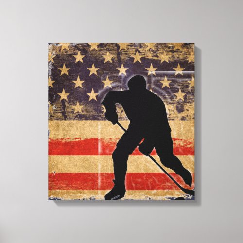 15 x 16 Canvas Print  USA Hockey Players