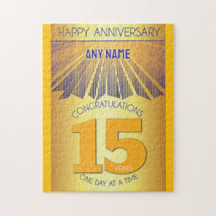 15 Year AA 12 Step Anniversary Personalized Jigsaw Puzzle