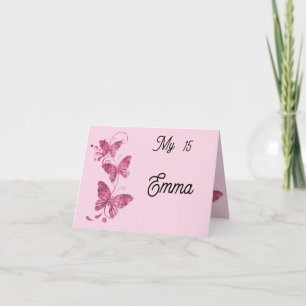 15-year butterfly folding invitation