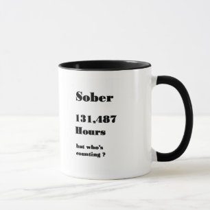 15 year funny sober anniversary mug. mug