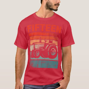 15 Year Old 15th Birthday Tractor Farmer Boys Gir T-Shirt