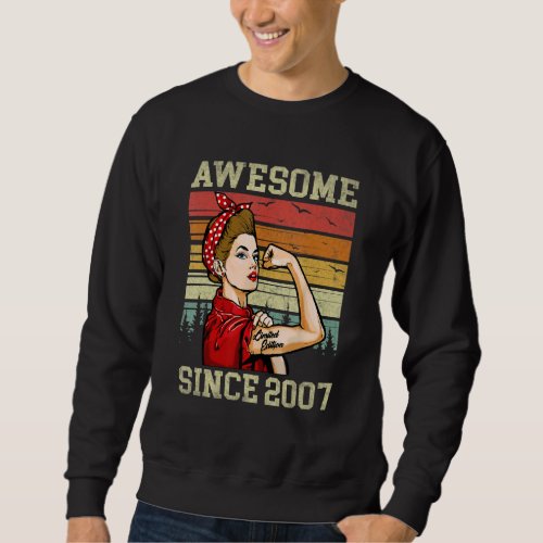 15 Year Old Awesome Since 2007 15th Birthday Women Sweatshirt