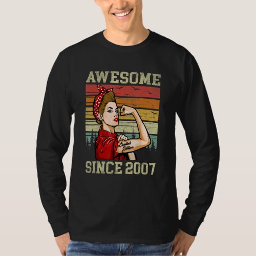 15 Year Old Awesome Since 2007 15th Birthday Women T_Shirt
