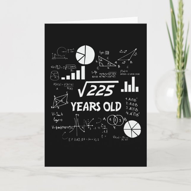 15 Year Old Bday Geeky Math 15th birthday Gift Card (Front)