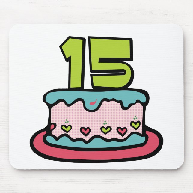 15 Year Old Birthday Cake Mouse Pad (Front)