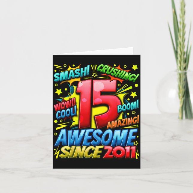 15 Year Old For Boys 15th Birthday Boy 15 Year Old Card (Front)