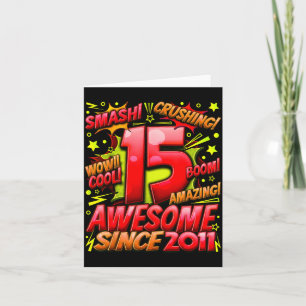 15 Year Old For Boys 15th Birthday Boy 15 Year Old Card