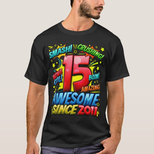 15 Year Old For Boys 15th Birthday Boy 15 Year Old T-Shirt (Front)