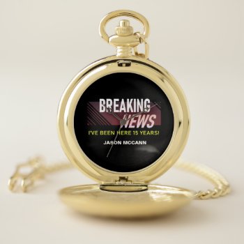 15 Year Work Anniversary 15th Employee Tenure Pocket Watch by worksloth at Zazzle