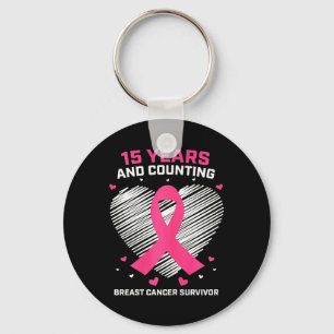 15 Years Cancer Free Gifts 15 Year Breast Cancer S Keychain