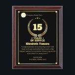 15 Years Employee Anniversary Appreciation Message Award Plaque<br><div class="desc">Celebrate your employee's anniversary with a Custom Appreciation Message Award Plaque, recognizing their dedication and contributions. Craft a heartfelt message that reflects their journey, values, and impact within the company. This thoughtful gift honors their hard work and reinforces the strong bond between the employee and the organization, making them feel...</div>