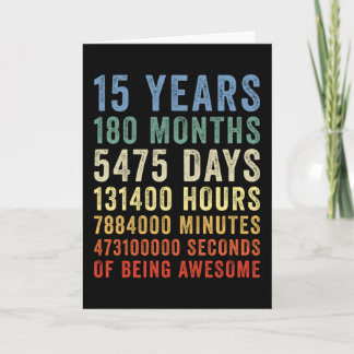 15 Years Of Being Awesome Cool Birthday Card