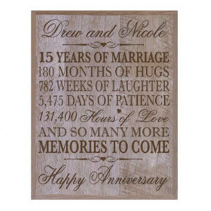 15 Years of Marriage Barnwood Wall Plaque
