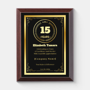 15 Years of Service – Custom Appreciation Gift Award Plaque