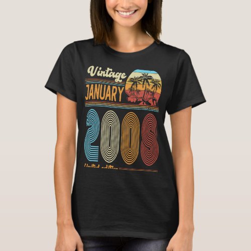 15 Years Old Birthday  Vintage January 2008 Girls  T_Shirt