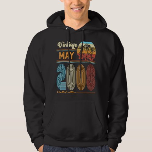 15 Years Old Birthday  Vintage May 2008 Girls Boys Hoodie