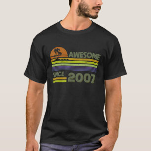 15 Years Old Boys Girls Awesome Since 2007 T-Shirt