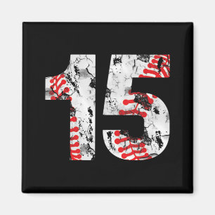 15 Years Old Gifts Number 15 Baseball 15th Birthda Magnet