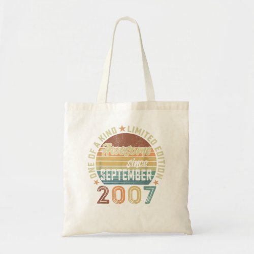 15 Years Old Gifts September 2007 Made in 2007 15t Tote Bag