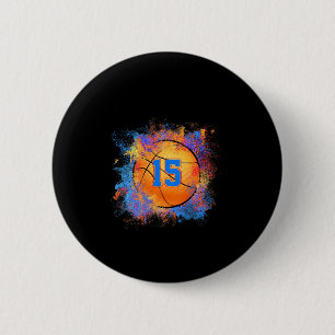 15 Years Old Kids 15th Birthday Bysketbyll Kids Bo Button