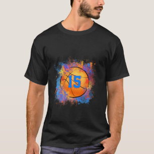 15 Years Old Kids 15th Birthday Bysketbyll Kids Bo T-Shirt