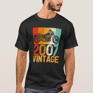 15 Years Old Retro Motorcycle Vintage 2007 15Th Bi T-Shirt