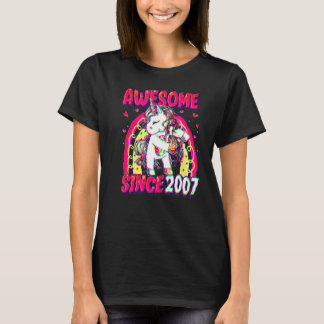 15 Years Old Unicorn Flossing 15th Birthday Girl U T-Shirt