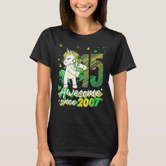 15 Years Old Unicorn Flossing 15th Birthday Unico T-Shirt