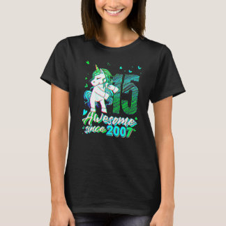 15 Years Old Unicorn Flossing 15th Birthday Unicor T-Shirt
