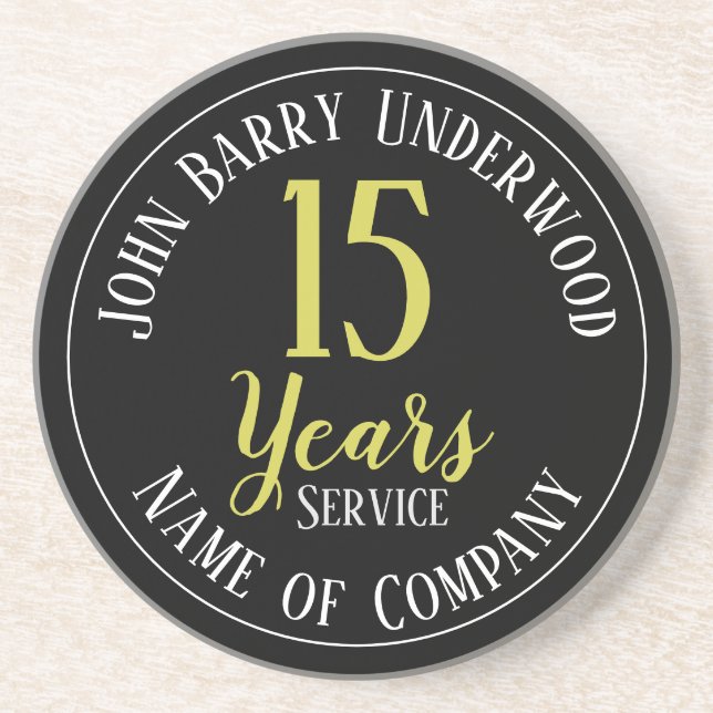 15 Years Service Staff Award Coaster (Front)