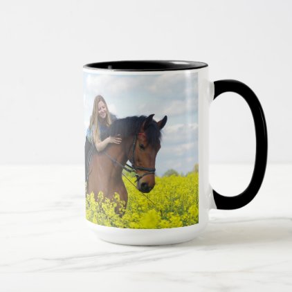 15oz Combo Coffee Mug Horse Add text By Zazz_it