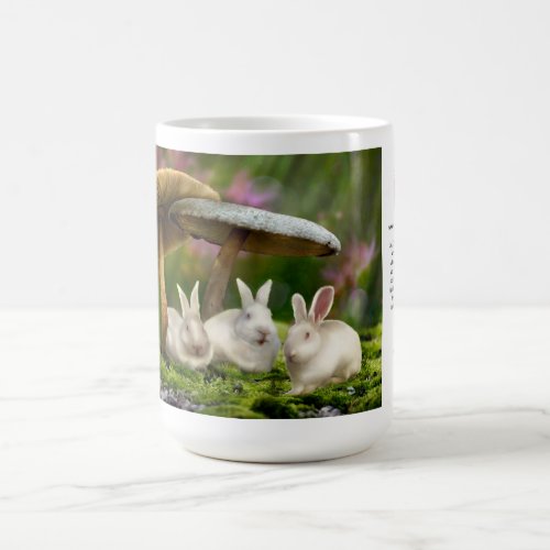 15oz Mug Rabbits in Wonderland Rabbits mushrooms Coffee Mug