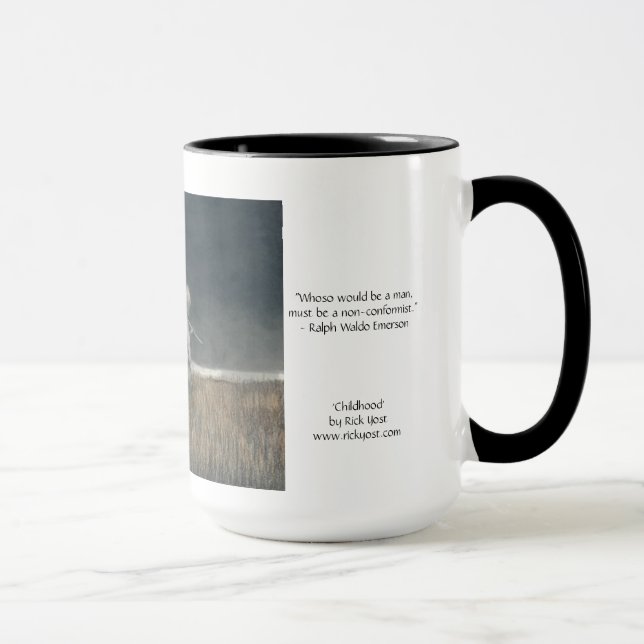 15oz mug with 'Childhood' art and Emerson quote. (Right)