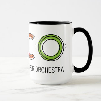 15oz TACO Ringer Mug - White and Black