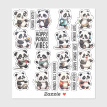 15pcs Panda Series for Diary, Scrapbook Stickers