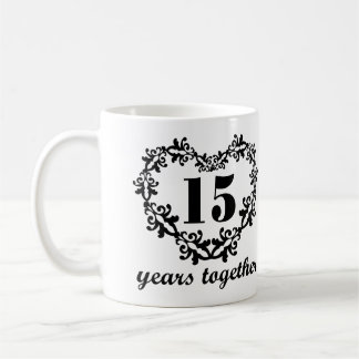 15th Anniversary 15 Years Together Heart Gift Mug