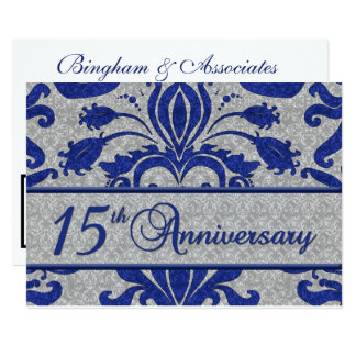 15th Anniversary Business Announcement Blue