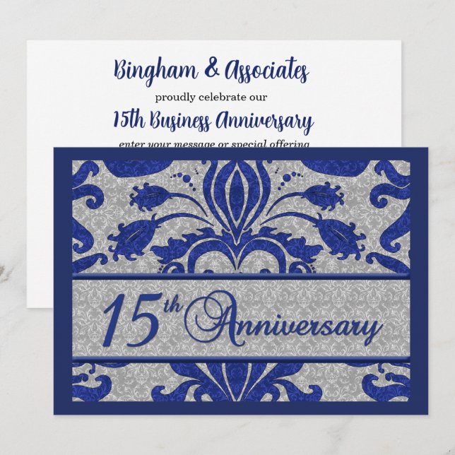 15th Anniversary Business Announcement Blue (Front/Back)