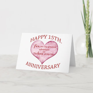 15th. Anniversary Card