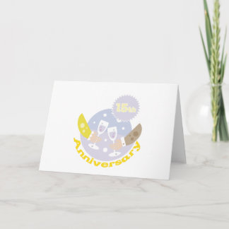 "15th Anniversary" Champagne Toast Card