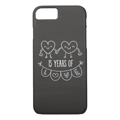 15th Anniversary Gift Chalk Hearts iPhone 87 Case