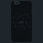 15th Anniversary Gift Chalk Hearts Clear iPhone 6 Plus Case<br><div class="desc">Cute two doodle hand drawn heart 15th year anniversary design.</div>
