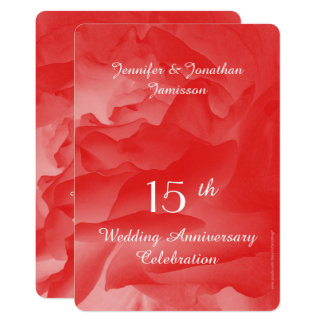 15th Anniversary Party Invitation, Coral Rose Invitation