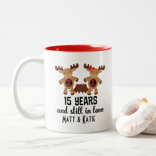 15th Anniversary Personalized Couples Mug Gift