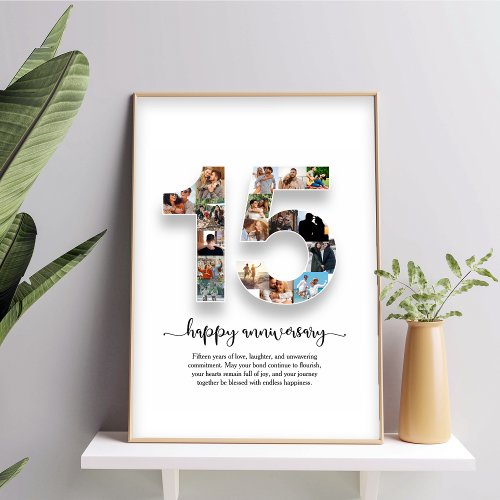 15th Anniversary Photo Collage Poster